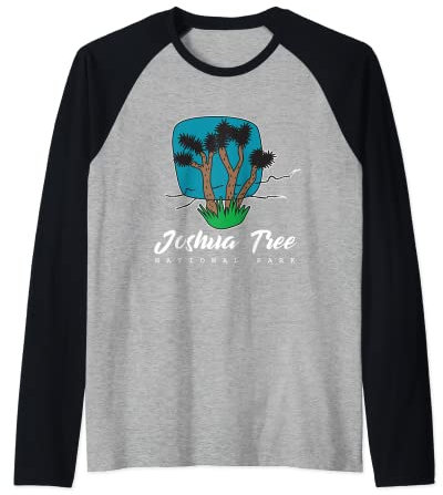 Joshua Tree Gifts Desert Palm Yucca Graphic Cactus Springs Raglan Baseball Tee