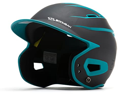 Boombah DEFCON Batting Helmet Sleek Profile Black/Teal - Size Junior 6 1/4 - 7