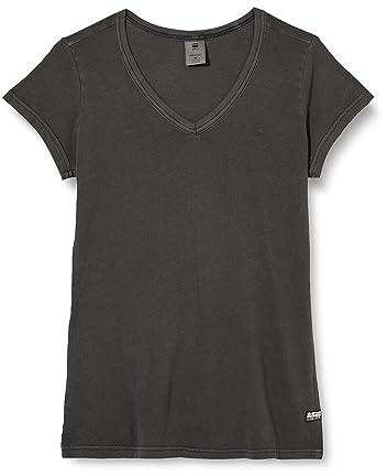 G-Star RAW Damen Eyben Slim V-Neck Top, Schwarz (dk Black gd D21314-B059-B564), XS
