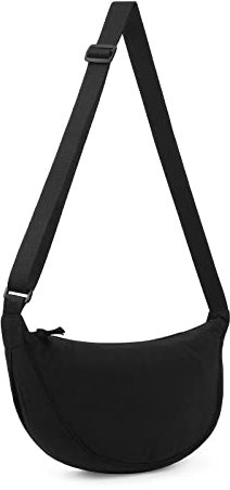 DKIIL NOIYB Women's Nylon Crescent Bag - Hobos Crossbody Shoulder Bag with Adjustable Strap - Solid Color Chest Fanny Pack