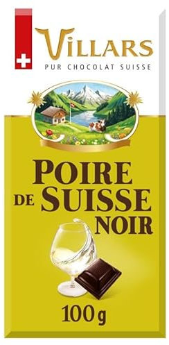 VILLARS - Villars Tablette Liqueur Poire De Suisse Chocolat Noir 100G - Lot De 3 - Vendu Par Lot