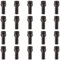 RYBO Set of 20 Alloy Wheel Bolts M14 x 1.25, 27mm Thread, Taper Seat, 17mm Hex (Black)