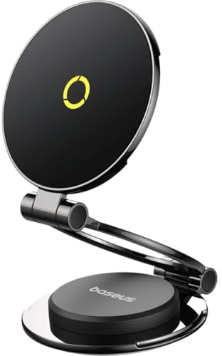 Baseus MagSafe-bilfäste, tunn vikbar 360° rotation magnetisk telefonhållare för bil, iPhone, bilhållare, montering, instrumentbräda, telefonpassning för iPhone 12-16-serien.