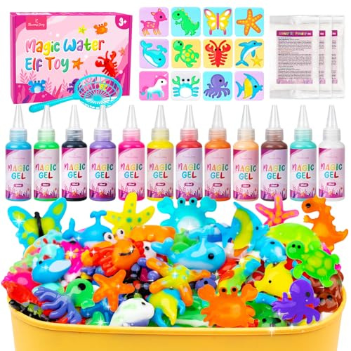 Eleanore's Diary Aqua Fairy Water Gel Kit, Magic Water Elf Toys for Kids, Creative Squishy Maker Toy, Rainy Days DIY Art & Crafts for Boys Girls, Halloween Holiday Family Party Favors Birthday Gifts