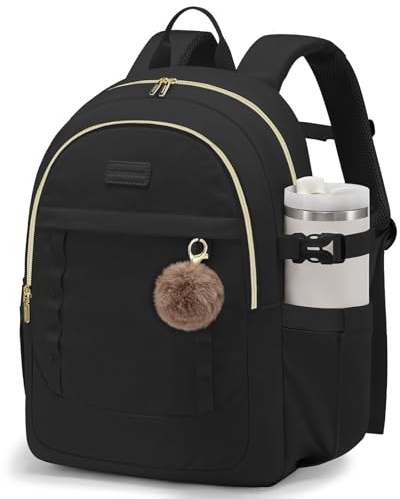 LOVEVOOK Damryggsäck, laptop skolryggsäck, vattentät, dagryggsäck, arbetsväska, resväska, arbetsväska, dagväska, skolväska, ryggsäck, kvinnor, elegant för universitet, resor, kontor (svart)