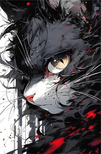 Puzzle 700 Pieces Chat Anime, Jeux éducatif Défi Jouets Puzzles Classiques, Parfaitement Emboîtable Lettres au Dos, pour Vous Faciliter Le Travail pour Hommes Femmes Plus âgés 52 x 38 cm