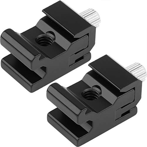 ChromLives Cámara de zapata fría Adaptador de zapata fría de metal ajustable Montaje de zapata fría para cámara réflex digital Nikon Canon