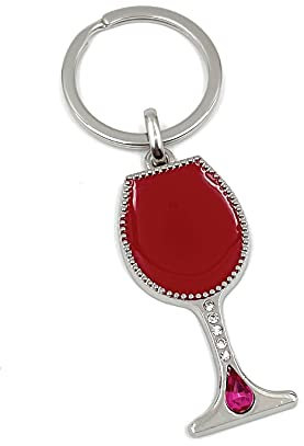 Onwomania Porte-clés pendentif verre de champagne pendentif en métal rose champagne