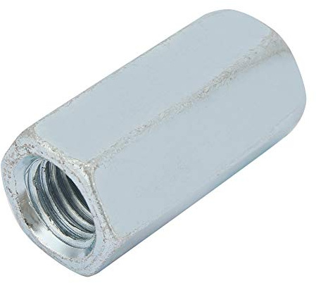1 st lång sexkantig mutter i förzinkat kolstål M20 x 60 x 30 mm för industriell och mekanisk fastsättning