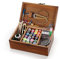 Scatola da cucito in legno con accessori per kit da cucito cestino da cucito con scomparti aghi spille filo forbici nozioni regalo per donne ragazze e adulti Sewing box with sewing kit accessory