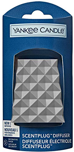 Yankee Candle ScentPlug Diffusor | Lufterfrischer-Sockel | Silber facettierter dekorativer Lampenschirm | UK 3-poliger Stecker