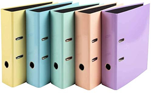A4 Lever Arch File 80 mm Spine Assorted Colours Pack 5