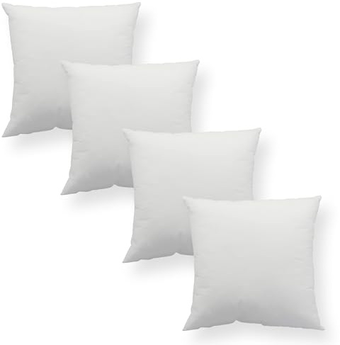 Haus und Deko 4er Set Füllkissen Innenkissen Polyester Sofakissen Kopfkissen Kissen Weiß Inlett (30 x 30 cm)