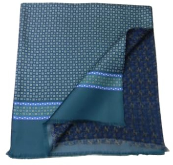 Avantgarde-Sciarpa uomo double seta lana verde scuro nero made italy colore verde scuro fantasia 3