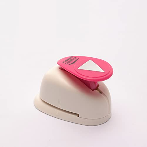 Vaessen Creative Motivstanzer Dreiecke - 2 x 1.9 cm - Stanzer für Bastelpapier, Tonpapier, Scrapbookpapier oder Decoupagepapier, Weiß/Rosa