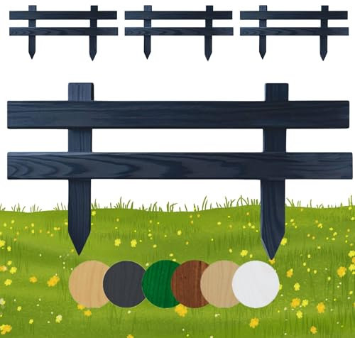 Floranica Liten trädgårdsstaket 4 st. 20 cm x 50 cm antracit – Mini stickstaket, dekorativt staket, friesiskt staket, spjälstaket, för nedstickning, trädgårdsstaket, rabattstaket, impregnerat furuträ