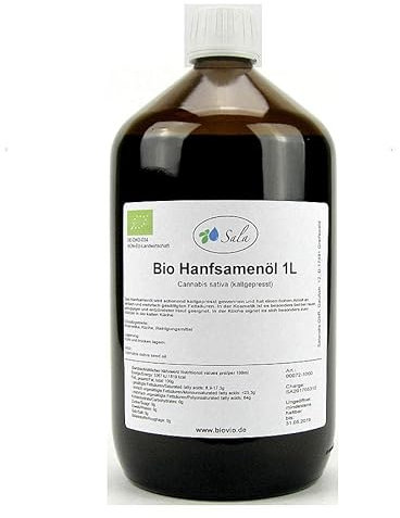 Sala Hanföl Hanfsamenöl kaltgepresst nativ BIO 1000 ml (1 L Glasflasche)