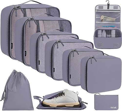 BAGAIL 10 Set Cubos de Embalaje Varios Tamaños Organizador de Embalaje para Accesorios de Viaje Maleta de equipaje