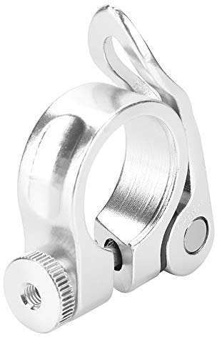 Akozon Schnellspanner für Jugendfahrrad 25 Mm, Aluminiumlegierung Sattelstütze Sattelklemme 25,4 Post Clamp Schnellspanner Schwarz Rennrad Mountain Terrain Fahrrad (Silber)
