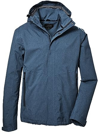 Killtec Uomo Giacca funzionale/giacca da esterno con cappuccio staccabile con cerniera KOS 53 MN JCKT, steel-blue, XL, 41333-000