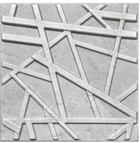 Deccart - 3D Wandpaneele 50x50 cm - Paneele Wand Wall Panels Deko Wandverkleidung Innen Panel Deckenverkleidung Decke Deckenpaneele Platten Styropor EPS-Polystyrol Line 69 12 m², 48 Stück,Beton-Optik