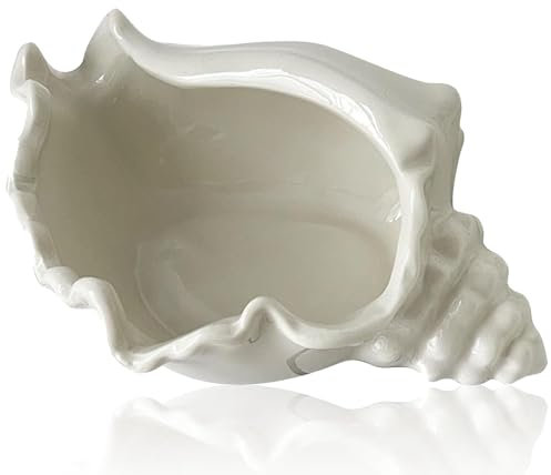 Cyrank Seashell Bowl Large Clam Shell Decor Shell Conch Shape Jewelry Tray Ocean Style, Clam Shell Bowl Beach Decorations Jewelry Dish Trinket Tray for Vanity Decor Decoration Storage Bowls