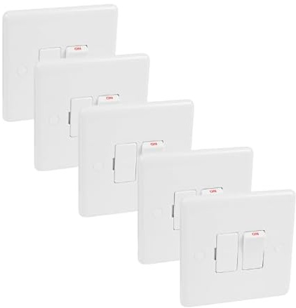 Switched Fuse Spur Connection Unit 13 Amp White Soft Edge Trade Pack x 5