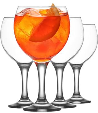NORDIC SCHILLER Gin und Tonic, Klare Ballon-Weingläser für Rotwein und andere Cocktails, Aperol Spritz-Glas-Set 4-teilig, übergroße Kelche für Spritz und Wasser (4ER-SET)
