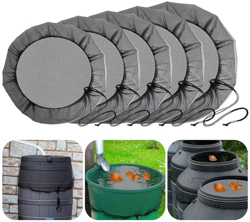 Cubierta De Red Para Barril De Lluvia Cubierta de barril Cubierta de tanque de agua de lluvia Cubierta de malla Red for barriles de lluvia Cubierta de colector de agua de lluvia Suministros de jardín.