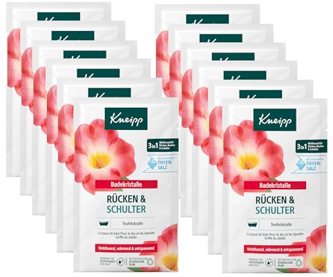 Kneipp Bath Crystals Back & Shoulder - Devil's Claw + Cajeput Oil - Soothing, Warming & Relaxing - 12 x 60 g