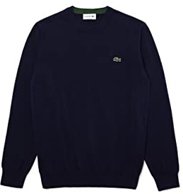 Lacoste Monochrome Cotton Crew Neck Sweater Suéter pulóver Hombre (Pack de 1)