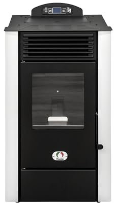 STUFE A PELLET ITALIA Alaska 10 KW | Poêle à Granulés à Air Ventilé Efficacité 91% Chauffe 85m² Autonomie 20H Programmable 5 Vitesses et Puissances Garantie 24 Mois Blanc