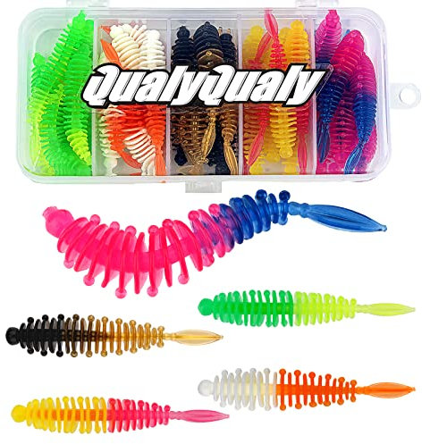 QualyQualy Angelköder Kunstköder Gummiköder Forelle Angeln Forelle Zander Barsch Köder Süßwasser Salzwasser Forellenköder 40 Stück
