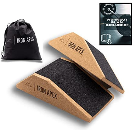 STRABOSS Squat Wedge Block (Paar) – Schrägbrett für Kniebeugen mit Tragetasche, Yoga und Gewichtheben, Wadendehner, Schrägbrett, leicht, tragbar, Anti-Rutsch-Ferse,