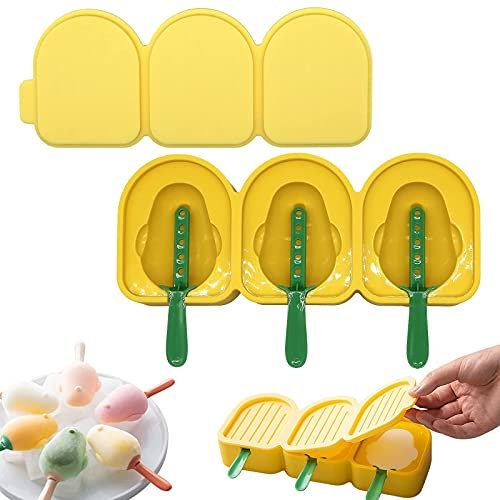 WHATON Moldes de silicona for helados, máquina for hacer helados casera de 3 cavidades, máquina for hacer hielo reutilizable, helado de pájaro lindo for paletas de hielo DIY, Cake Pops, Cakesicle Jugo