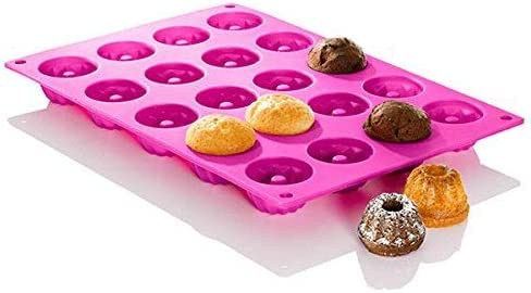 LATRAT Mini Gugelhupfform, silikon bakform Gugelhupf kakform, traditionell silikonkakform, 20-tal med non-stick beläggning för dina chokladdesserter, gelo