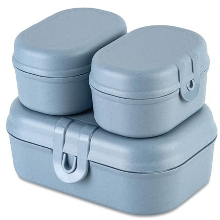 Koziol Lunchboxen 3er-Set PASCAL READY MINI Brotdosen Kunststoff Blau