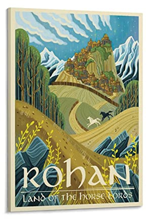 Poster con stampa artistica da parete in stile retrò vintage di Rohan See Mittelerde, decorazione per la casa, poster su tela, 40 x 60 cm
