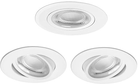 Aigostar Downlight Da Incasso a LED, 5W 370Lm, Faretti da Incasso 4000K Luce Bianco Naturale, Orientabili a 30° Faretti LED da Incasso per Cartongesso, Foro Incasso Ø70-75 mm, 220-240V, Set di 3