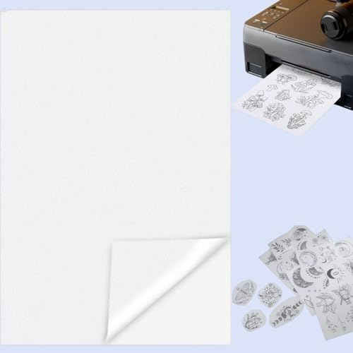 XiXiYang Stabilizer Printable Embroidery Papers,Sticky Water Soluble Embroidery Papers,Stick and Stitch, Allowed for Print or Draw Patterns Best for Hand & Machine Embroidery (3 Sheets)