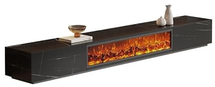Soporte de TV para chimenea, chimenea eléctrica, mueble de TV con losa de roca, simulación de llama, fuego falso, chimenea electrónica, decoración de luz de fuego, mostrador de decoración para