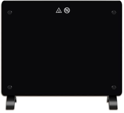 DONYER POWER 1000W Konvektor-Heizung, ultradünn, wandmontiert oder freistehend, schwarze Glasscheibe