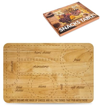 Fisura – Plateau à Fromage en Bois de Bambou 40 x 30 cm. Grande Planche de Service pour fromages, apéritifs et Snacks. Plateau élégant pour apéritif et dégustation.