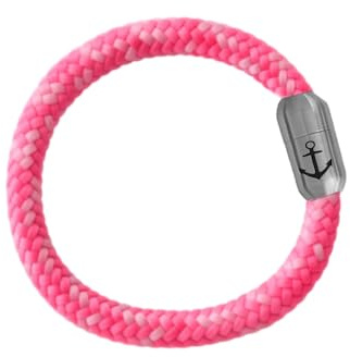 Paris Montana Pulsera náutica original de 8 mm, estilo boho y náutico, con cierre magnético y grabado de ancla, unisex, para hombre y mujer, 19 CM, Cuerda para veleros, Ninguno
