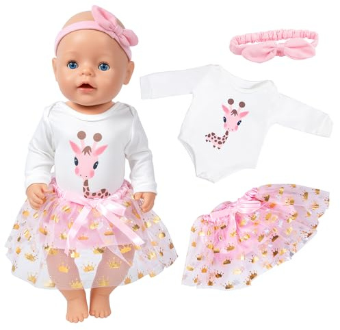 Kuvarix Vêtement pour Poupées 35-43 cm, Poupée Accessoires pour Poupées Vêtements De Poupée 14-18 Comprend Chapeaux, Chaussettes, Pantalons, Chemises et Bavoirs, Cadeaux pour Filles Garçons(B)