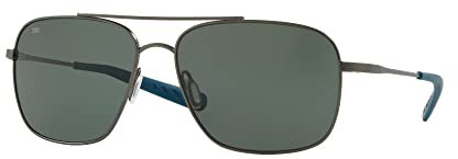 Costa Del Mar Herren Canaveral Round Sonnenbrille, Gebürstetes Grau/Grau, polarisiert, 580 g, X-Large