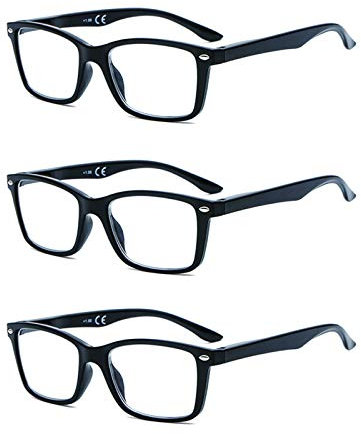 Suertree Lesebrille Feder Scharnier 3 Pack Sehhilfe Augenoptik Brille Lesehilfe für Damen Herren 3.0X BM151