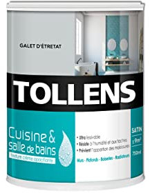 Tollens Peinture Cuisine Et Salle De Bain - Ultra Résistante Pour Murs, Boiseries, Radiateurs - Galet Etret - 0,75L = 9m2