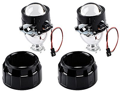 Astra Depot H1 Bi-Xenon 2.5 inch Front Lamp Projector Lens Compatible With Lights Retrofit, Custom Conversion