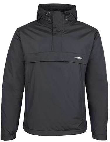 TuffStuff - Sutherland Lined Windbreaker - Size XL, Black - Waterproof, Windproof & Breathable - Adjustable Hood & Reflective Details - with Fleece Lining & Taped Seams - Lightweight Mens Jacket